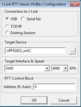 Debugging Nordic nRF51822 using SEGGER Real Time Terminal (RTT)